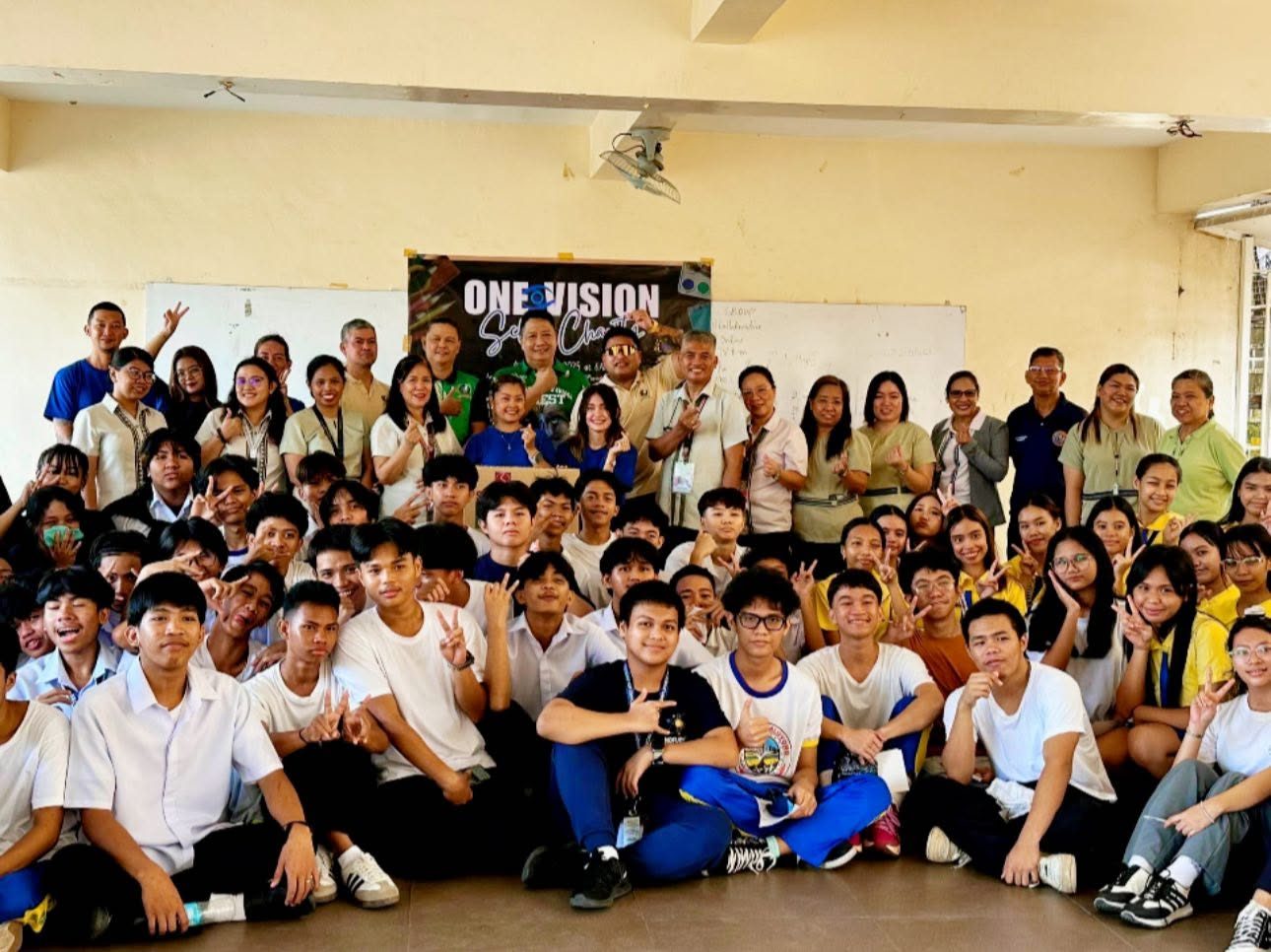 Students and teachers at the OneVis school charity day