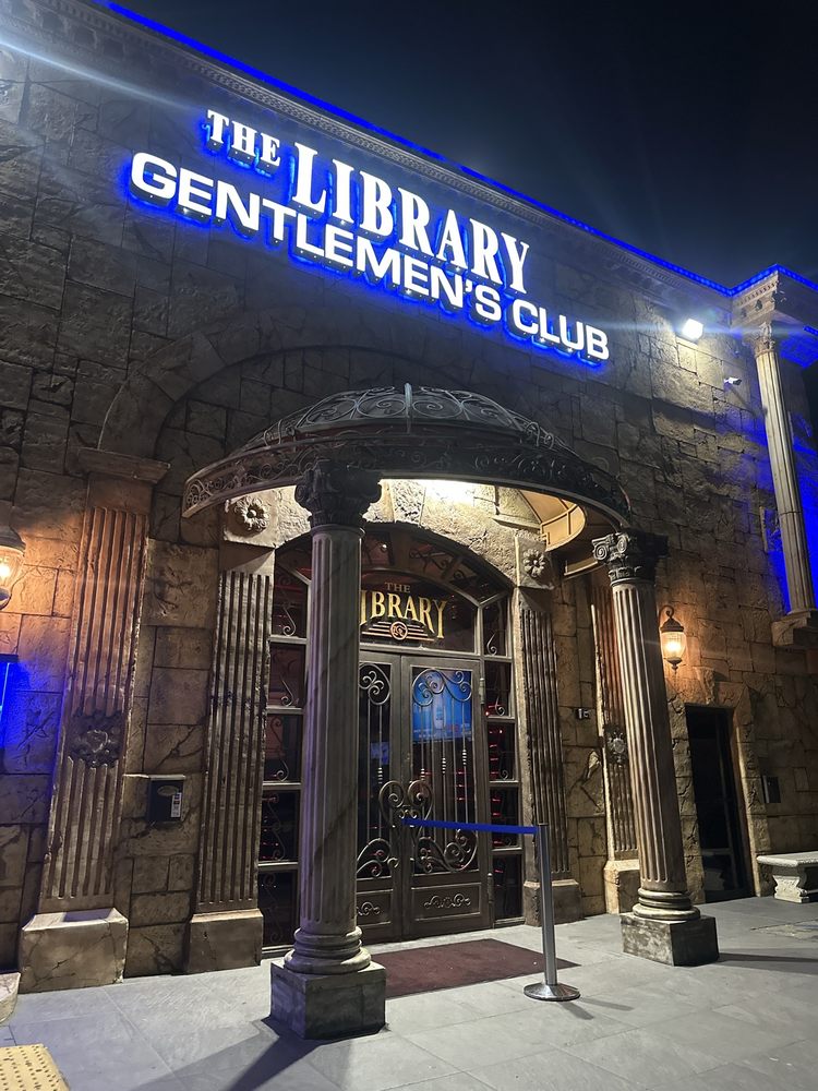 The Library Gentlemen's Club exterior at night